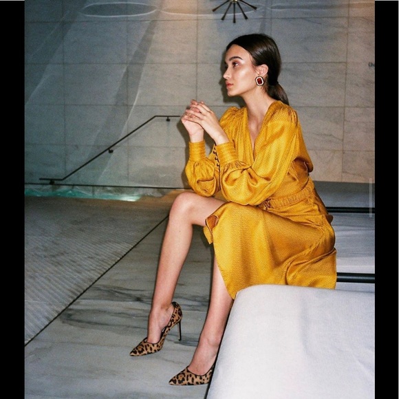 Ronny Kobo Estelle Faux-Wrap Midi Dress - Picture 2 of 13